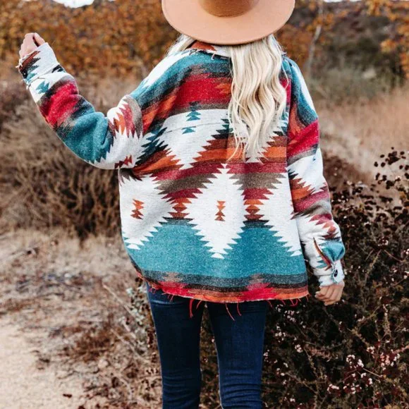 Zion Distressed Button Down Shacket - Rust - Small - Picture 3 of 7